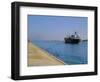 Northbound Freighter on the Suez Ship Canal, Suez, Egypt, North Africa-Anthony Waltham-Framed Photographic Print