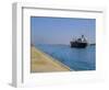 Northbound Freighter on the Suez Ship Canal, Suez, Egypt, North Africa-Anthony Waltham-Framed Photographic Print