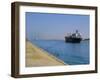 Northbound Freighter on the Suez Ship Canal, Suez, Egypt, North Africa-Anthony Waltham-Framed Photographic Print