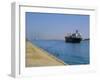 Northbound Freighter on the Suez Ship Canal, Suez, Egypt, North Africa-Anthony Waltham-Framed Photographic Print