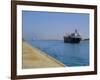 Northbound Freighter on the Suez Ship Canal, Suez, Egypt, North Africa-Anthony Waltham-Framed Photographic Print