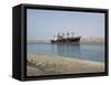 Northbound Ship, Suez Canal, Egypt, North Africa, Africa-Jack Jackson-Framed Stretched Canvas