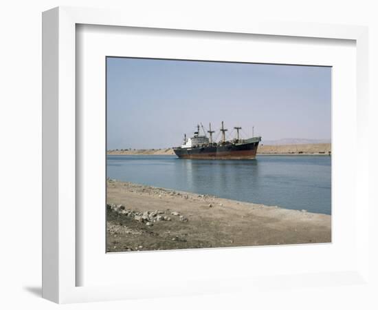 Northbound Ship, Suez Canal, Egypt, North Africa, Africa-Jack Jackson-Framed Photographic Print