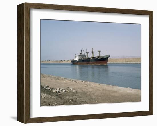 Northbound Ship, Suez Canal, Egypt, North Africa, Africa-Jack Jackson-Framed Photographic Print