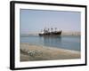 Northbound Ship, Suez Canal, Egypt, North Africa, Africa-Jack Jackson-Framed Photographic Print