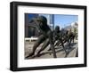 Northeast China, Heilongjiang Province, Harbin, A Statue of Female Ice Speed Skaters, China-Christian Kober-Framed Photographic Print