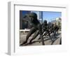 Northeast China, Heilongjiang Province, Harbin, A Statue of Female Ice Speed Skaters, China-Christian Kober-Framed Photographic Print