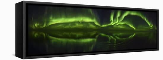 Northen Lights (Aurora Borealis) over the ocean, Canada-Raul Touzon-Framed Stretched Canvas