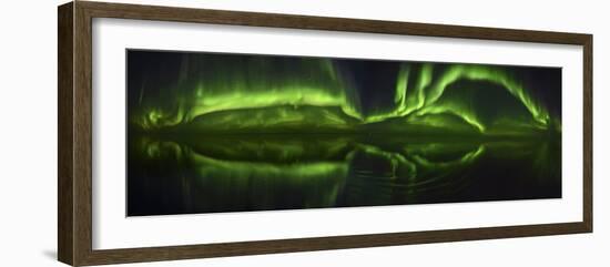 Northen Lights (Aurora Borealis) over the ocean, Canada-Raul Touzon-Framed Photographic Print