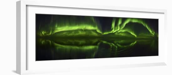 Northen Lights (Aurora Borealis) over the ocean, Canada-Raul Touzon-Framed Photographic Print