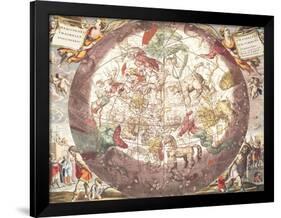 Northern (Boreal) Hemisphere, from "Atlas Coelestis," Engraved by Pieter Schenk (1660-1719)-Andreas Cellarius-Framed Giclee Print