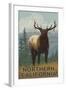 Northern California - Elk Scene-Lantern Press-Framed Art Print