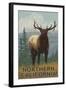 Northern California - Elk Scene-Lantern Press-Framed Art Print