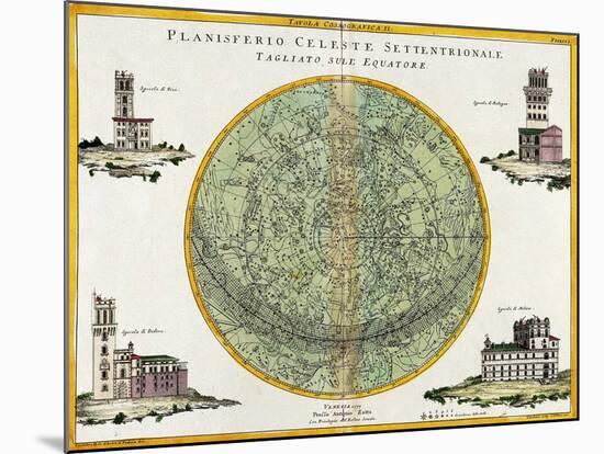Northern Celestial Planisphere, 1777-Science Source-Mounted Giclee Print
