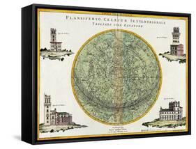 Northern Celestial Planisphere, 1777-Science Source-Framed Stretched Canvas