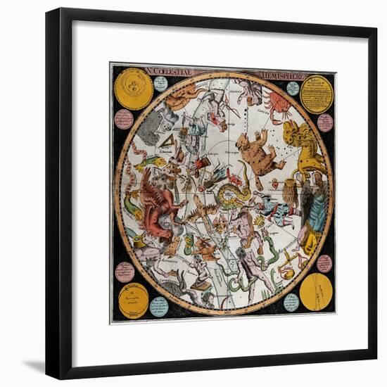 Northern Celestial Planisphere, 1790-Science Source-Framed Giclee Print