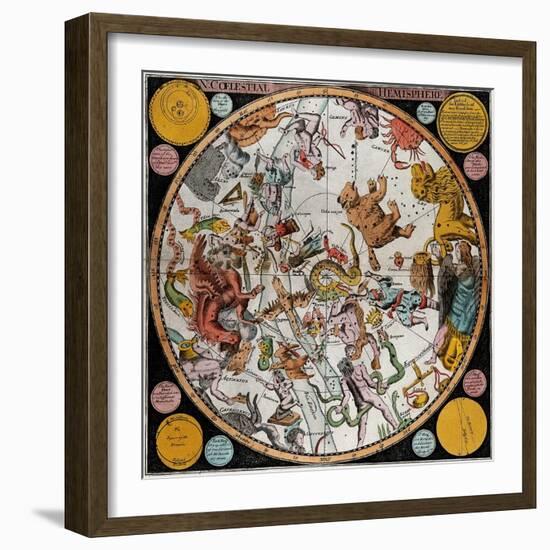 Northern Celestial Planisphere, 1790-Science Source-Framed Giclee Print