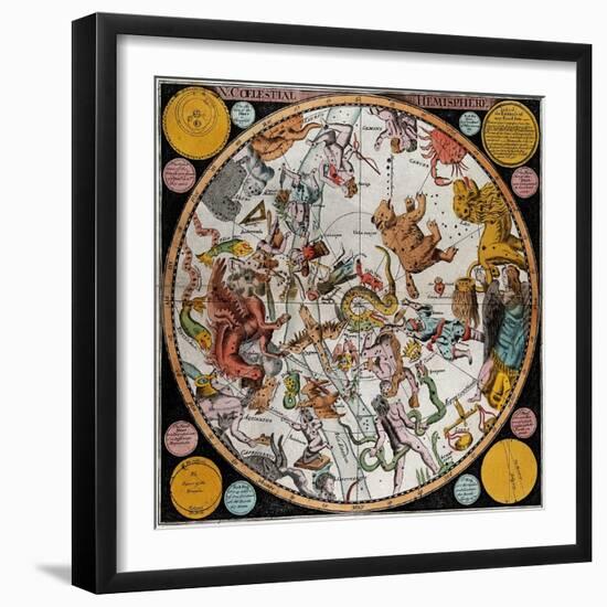 Northern Celestial Planisphere, 1790-Science Source-Framed Giclee Print