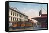 Northern Electric Rail Depot - Sacramento, CA-Lantern Press-Framed Stretched Canvas