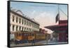 Northern Electric Rail Depot - Sacramento, CA-Lantern Press-Framed Stretched Canvas