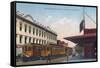 Northern Electric Rail Depot - Sacramento, CA-Lantern Press-Framed Stretched Canvas