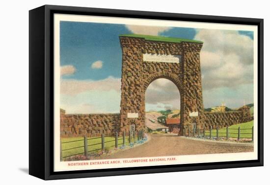 Northern Entrance Arch, Yellowstone National Park-null-Framed Stretched Canvas