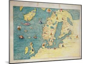 Northern Europe, from an Atlas of the World in 33 Maps, Venice, 1st September 1553-Battista Agnese-Mounted Giclee Print