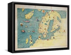 Northern Europe, from an Atlas of the World in 33 Maps, Venice, 1st September 1553-Battista Agnese-Framed Stretched Canvas