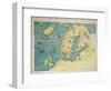 Northern Europe, from an Atlas of the World in 33 Maps, Venice, 1st September 1553-Battista Agnese-Framed Giclee Print