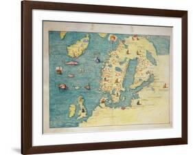 Northern Europe, from an Atlas of the World in 33 Maps, Venice, 1st September 1553-Battista Agnese-Framed Giclee Print