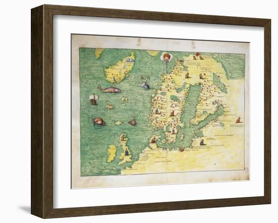 Northern Europe, from Atlas of the World in Thirty-Three Maps, 1553-Battista Agnese-Framed Giclee Print