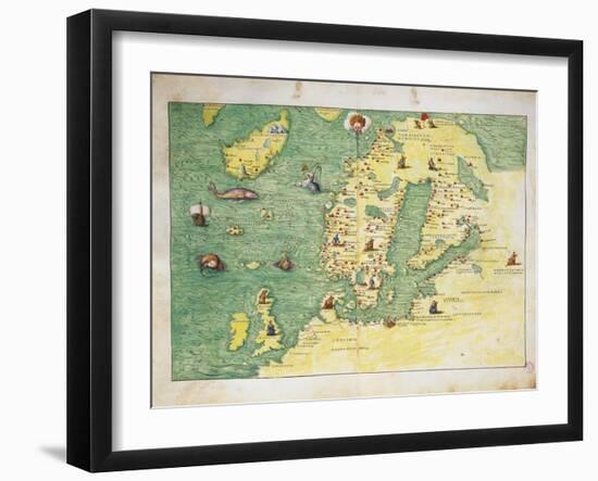 Northern Europe, from Atlas of the World in Thirty-Three Maps, 1553-Battista Agnese-Framed Giclee Print