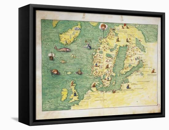 Northern Europe, from Atlas of the World in Thirty-Three Maps, 1553-Battista Agnese-Framed Stretched Canvas