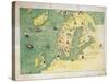 Northern Europe, from Atlas of the World in Thirty-Three Maps, 1553-Battista Agnese-Stretched Canvas