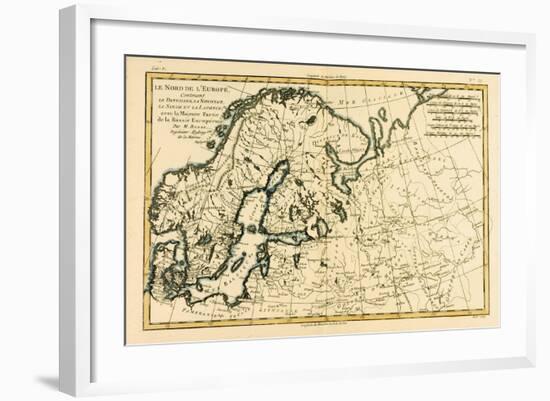 Northern Europe, Including Denmark, Norway, Sweden and Lapland, with Most of Western Russia, from…-Charles Marie Rigobert Bonne-Framed Giclee Print