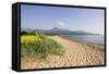 Northern Highlands on Arran Viewed from Beach-null-Framed Stretched Canvas