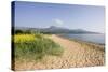 Northern Highlands on Arran Viewed from Beach-null-Stretched Canvas