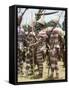 Northern Highlands Tribesmen with Striped Body Decoration, Goroka, Papua New Guinea-Ian Griffiths-Framed Stretched Canvas