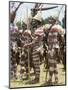 Northern Highlands Tribesmen with Striped Body Decoration, Goroka, Papua New Guinea-Ian Griffiths-Mounted Photographic Print