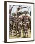 Northern Highlands Tribesmen with Striped Body Decoration, Goroka, Papua New Guinea-Ian Griffiths-Framed Photographic Print