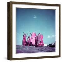 Northern Indian Tribe of Banjara Folk Dancers Performing Somewhere in Hyderabad-Jack Birns-Framed Photographic Print