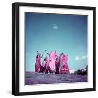 Northern Indian Tribe of Banjara Folk Dancers Performing Somewhere in Hyderabad-Jack Birns-Framed Photographic Print