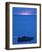 Northern Ireland, Basalt Island on the Causeway Coast, Glow on the Horizon-K. Schlierbach-Framed Photographic Print