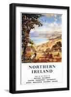 Northern Ireland - Pastoral Scene Man and Dog British Railways Poster-Lantern Press-Framed Art Print