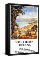 Northern Ireland - Pastoral Scene Man and Dog British Railways Poster-Lantern Press-Framed Stretched Canvas