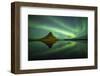 Northern lights above Kirkjufell Mountain, Snaefellsnes peninsula, Western Iceland, Europe.-ClickAlps-Framed Photographic Print