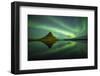 Northern lights above Kirkjufell Mountain, Snaefellsnes peninsula, Western Iceland, Europe.-ClickAlps-Framed Photographic Print