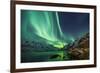 Northern Lights above Waters Edge-Jamen Percy-Framed Photographic Print