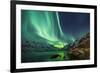 Northern Lights above Waters Edge-Jamen Percy-Framed Photographic Print