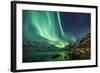 Northern Lights above Waters Edge-Jamen Percy-Framed Photographic Print